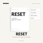 RESET — 30-Day Self-Care Toolkit | Printable PDF Workbook for Overwhelm, Stress & Burnout Recovery